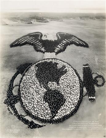 MOLE, ARTHUR (1889-1983) & THOMAS, JOHN D. (active 1918-19) The Human U.S. Shield, 30,000 Officers and Men, Camp Custer, Battle Creek,